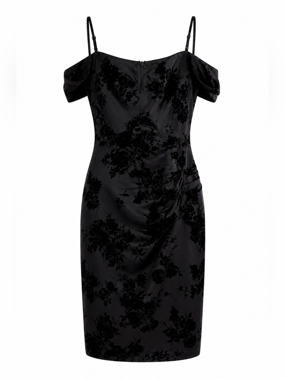 Le Chateau Black Floral Midi Dress 18